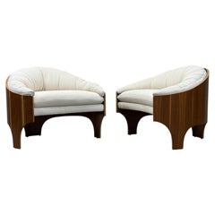 Paire de chaises longues "Intimate Island" en noyer par Henry P. Glass