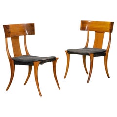 Pair of Walnut 'Klismos' Chairs by Kipp Stewart and Stewart MacDougall.