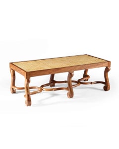 Paar lange Bänke aus Nussbaum, 20. Jahrhundert