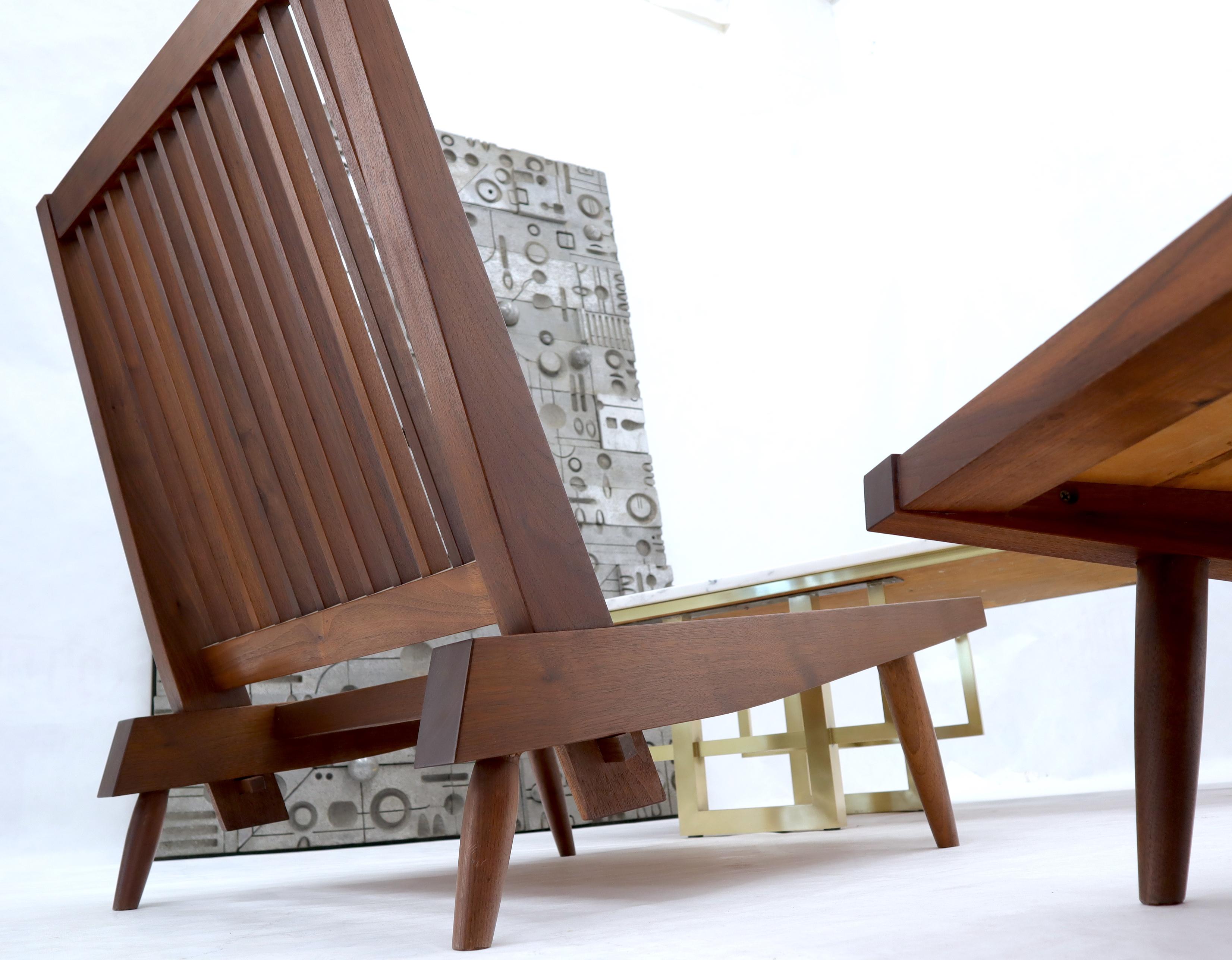 Upholstery Pair of Walnut Lounge Chairs by George Nakashima