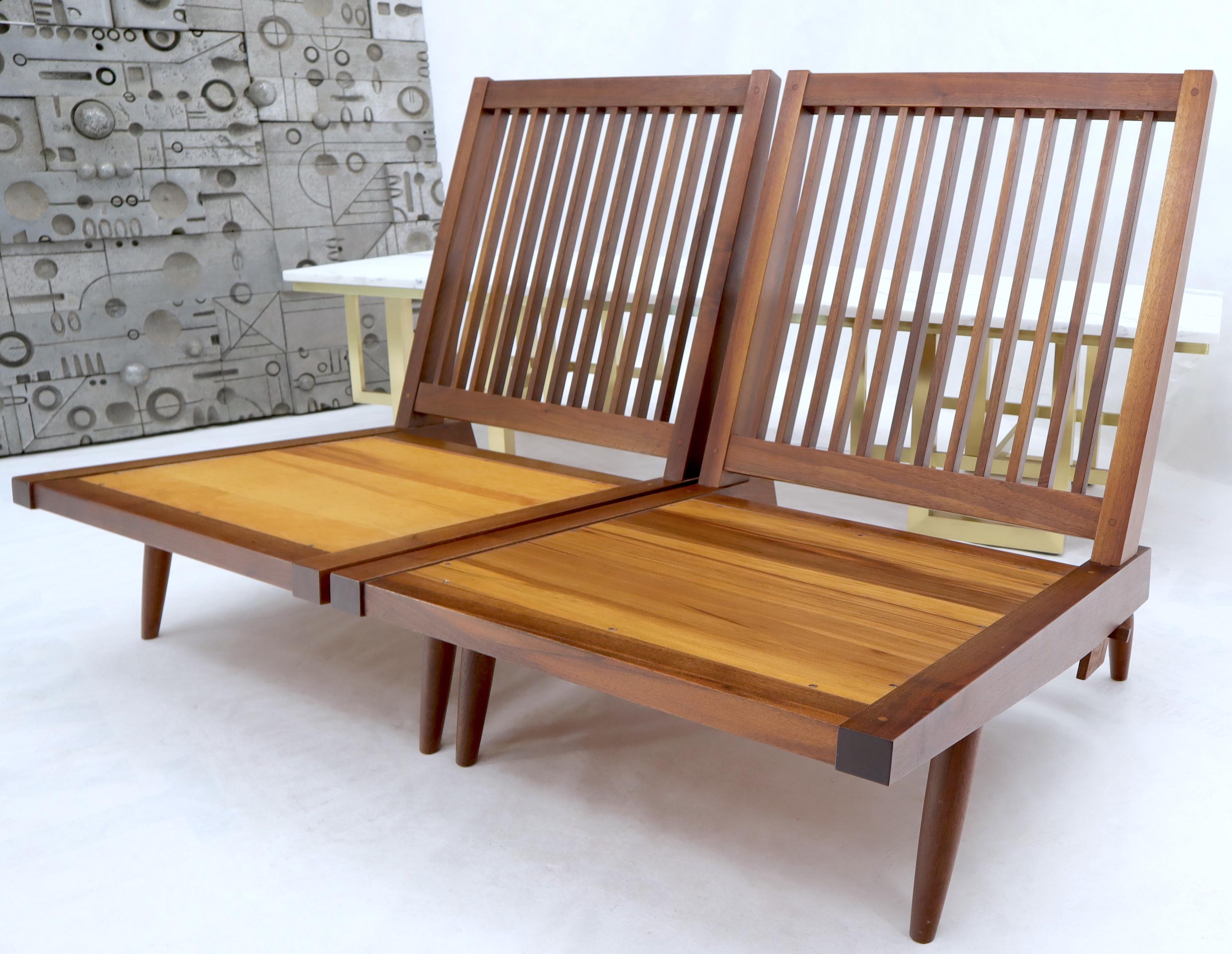 Pair of Walnut Lounge Chairs by George Nakashima 8