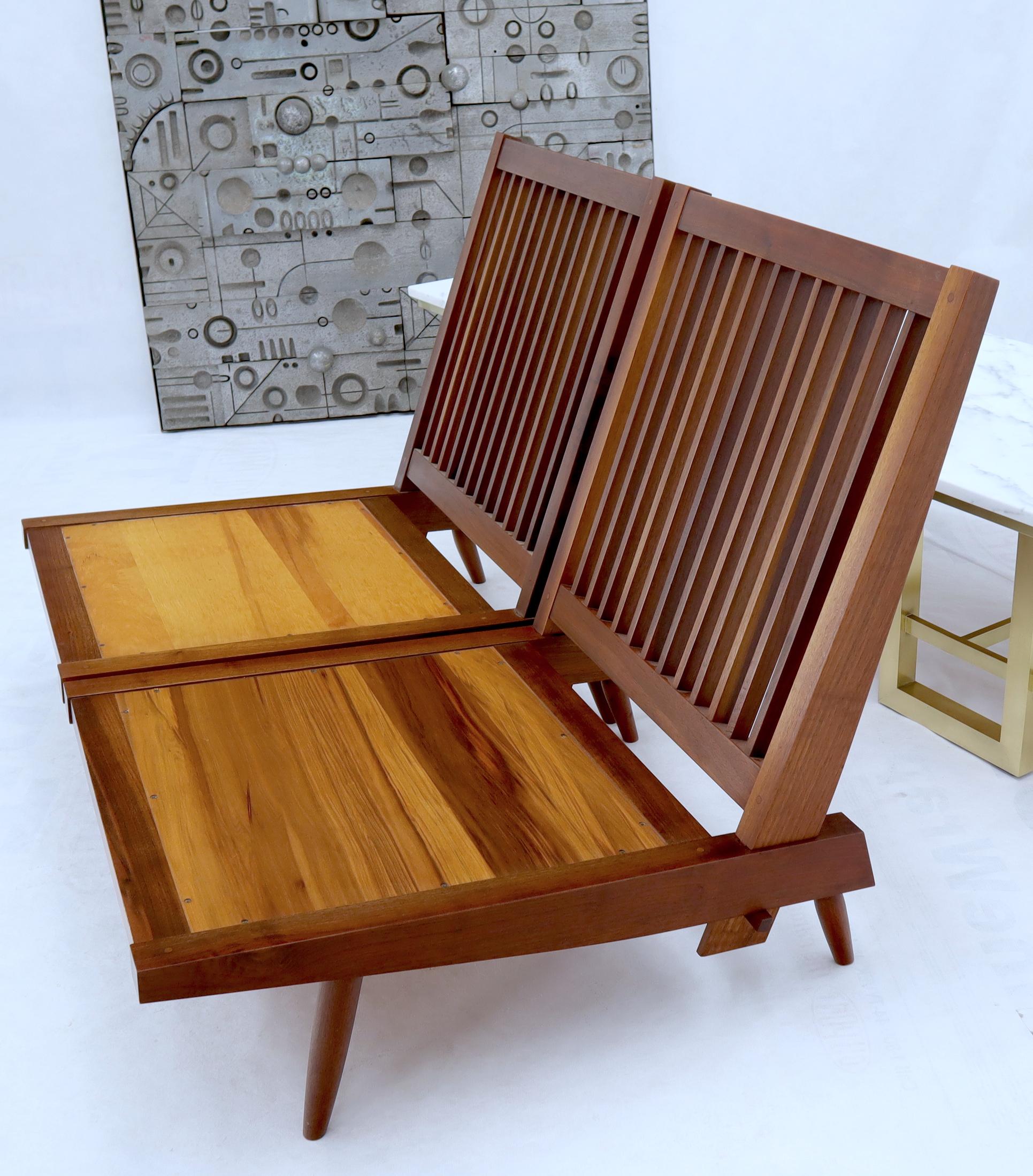 Pair of Walnut Lounge Chairs by George Nakashima 9