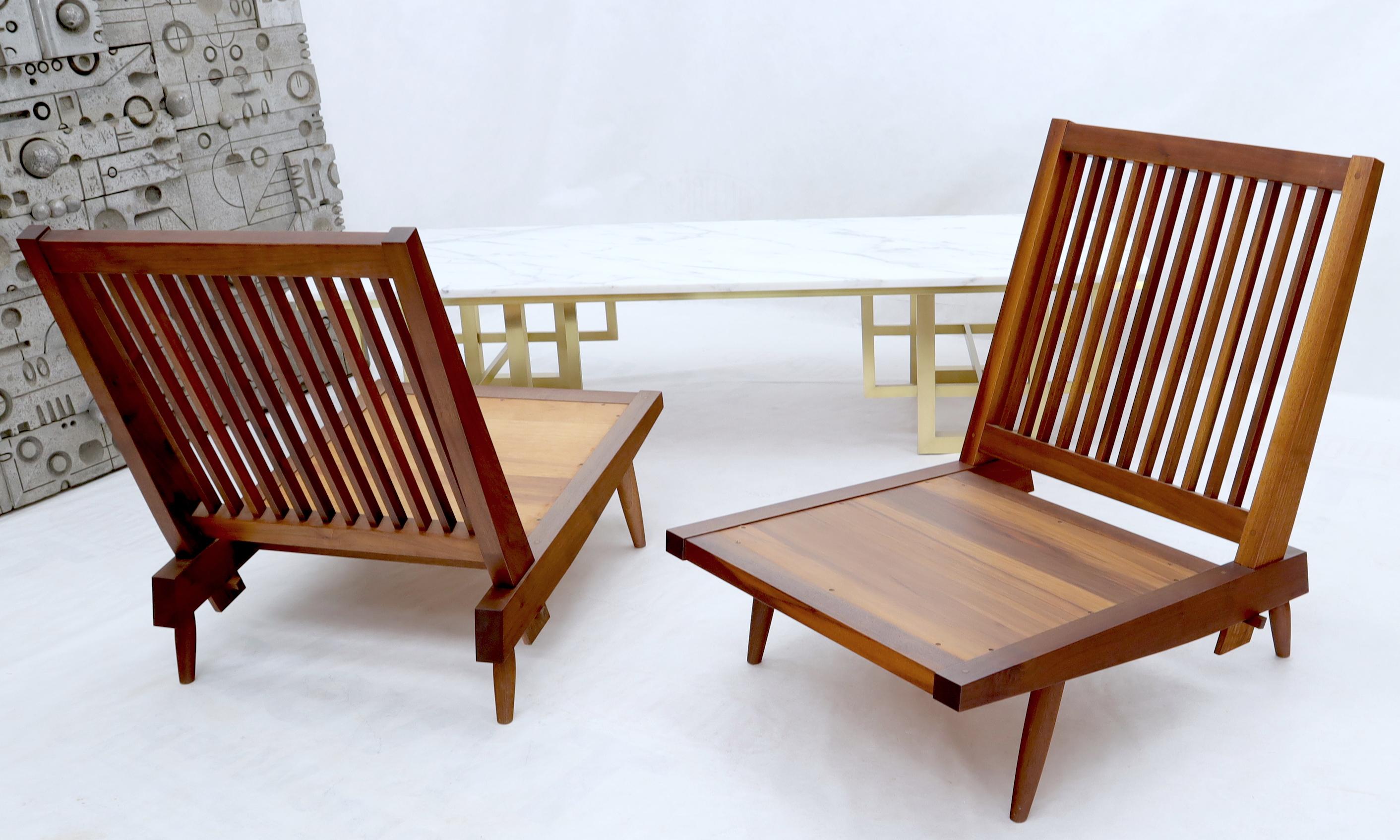 Oiled Pair of Walnut Lounge Chairs by George Nakashima