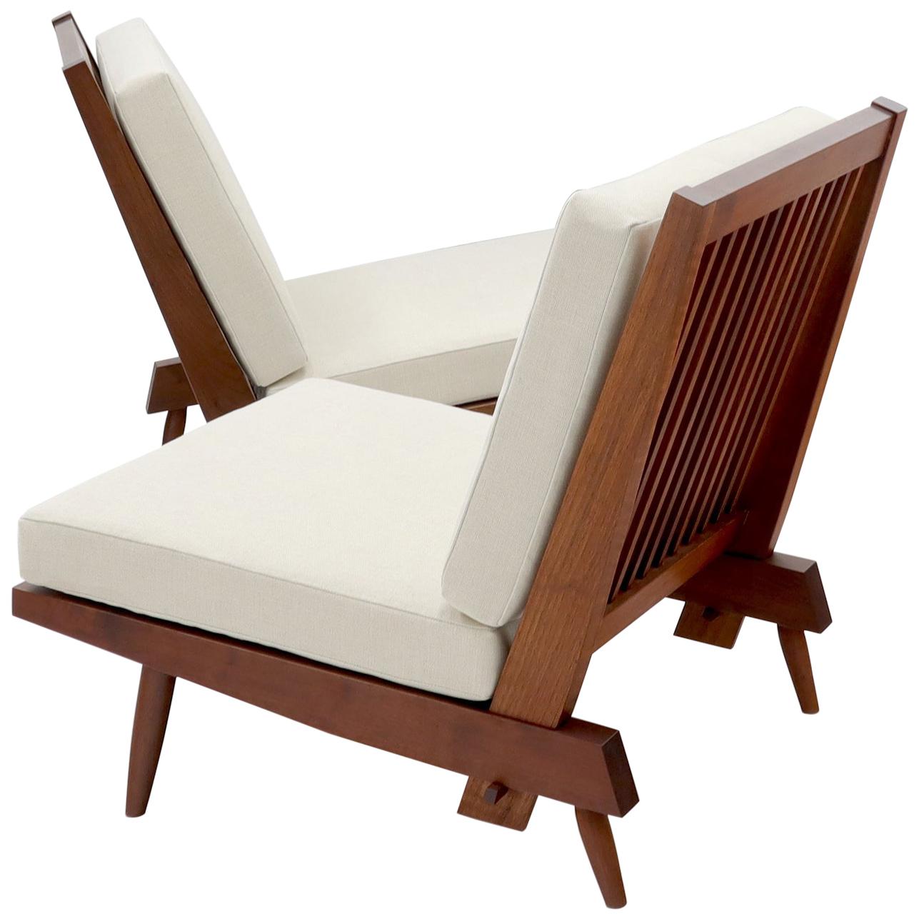 Pair of Walnut Lounge Chairs by George Nakashima