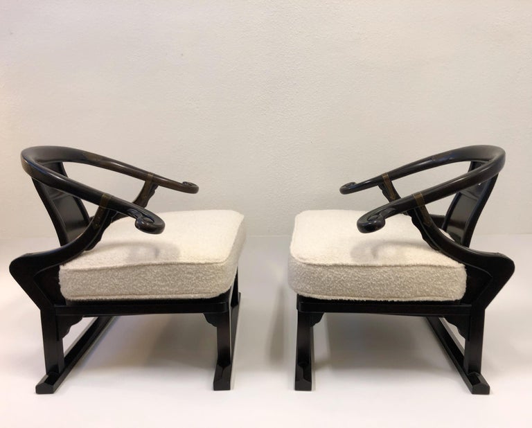 American Pair of Walnut Lounge Chairs by Michael Taylor for Baker For Sale