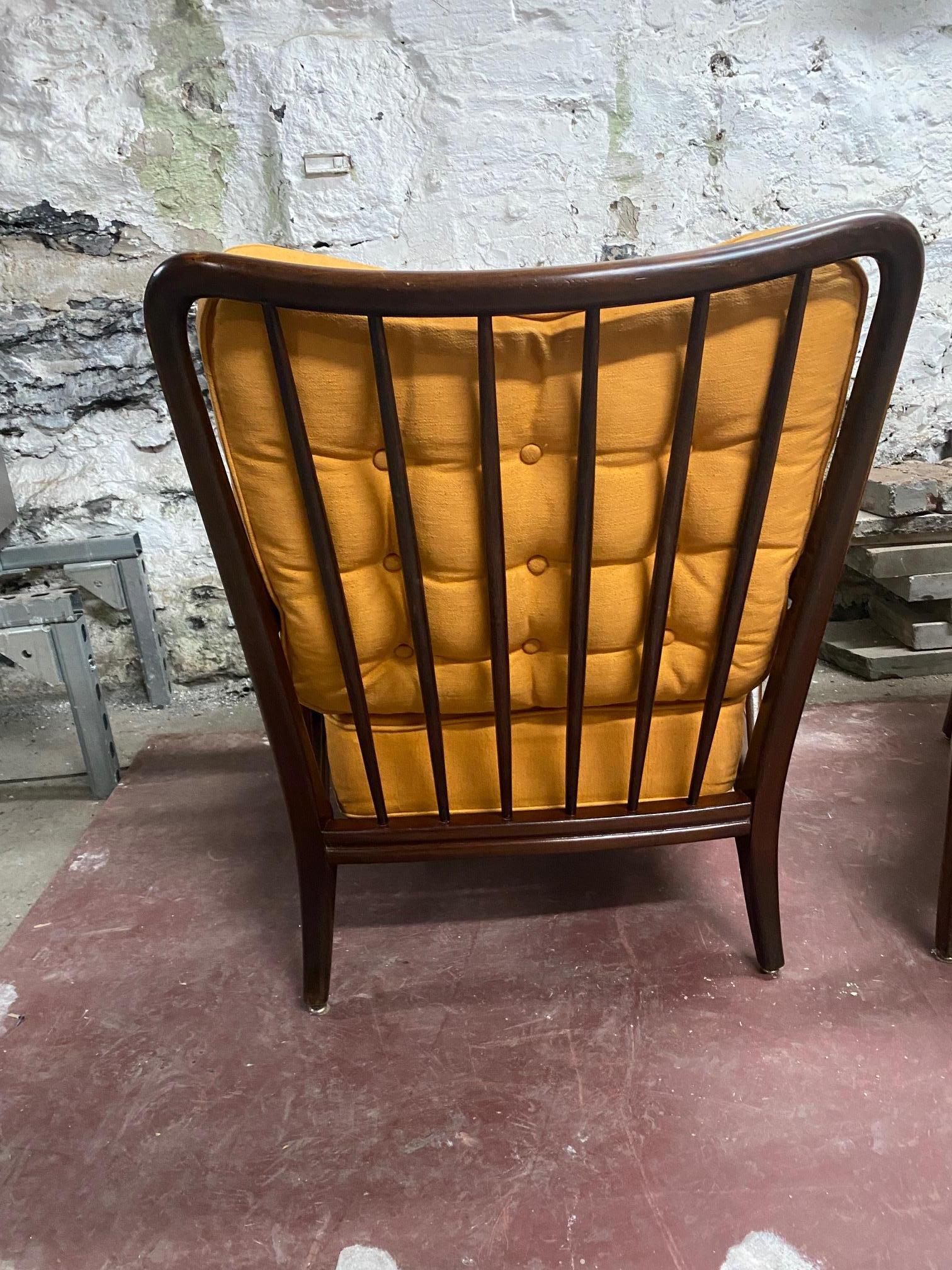 Pair of Walnut Lounge Chairs by Paolo Buffa 2