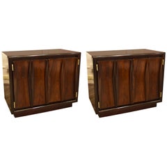 Used Pair of Walnut Harvey Prober Style Midcentury End Tables