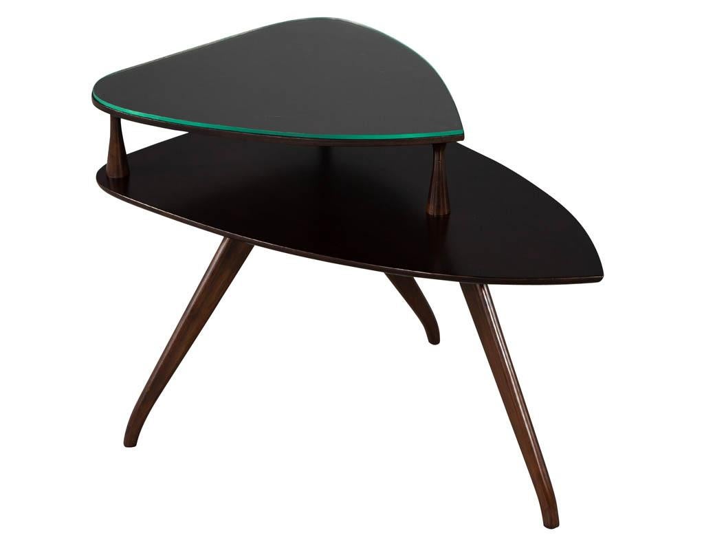 Pair of Walnut Mid-Century Modern Torpedo End Tables In Excellent Condition In North York, ON