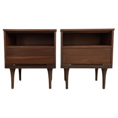 Pair of Walnut Mid Century Modern Nightstand by Coleman of Virgina