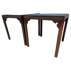 Pair of Walnut Ming Style End Tables