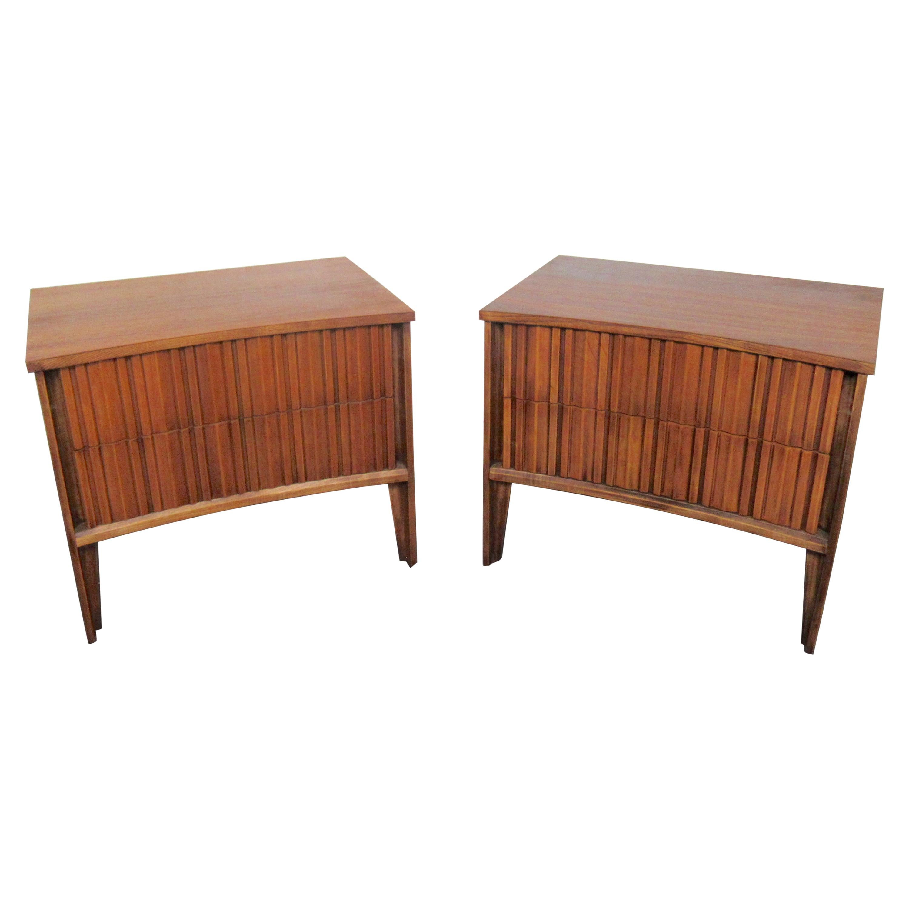 Pair of Walnut Night Stands by Strata for Unagusta