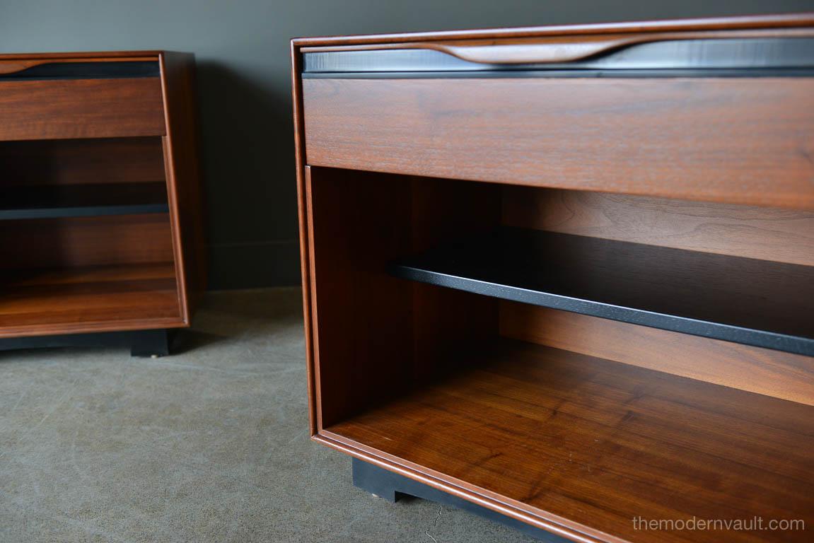 American Pair of Walnut Nightstands or End Tables by John Kapel for Glenn of California