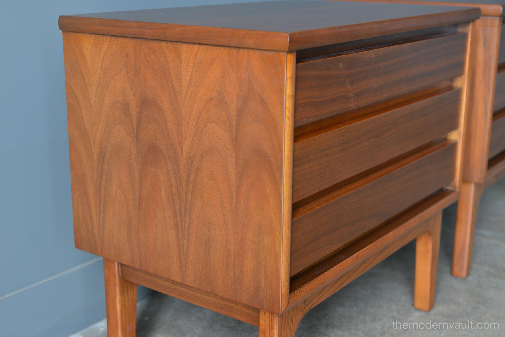 Pair of Walnut Nightstands or End Tables, circa 1960 2