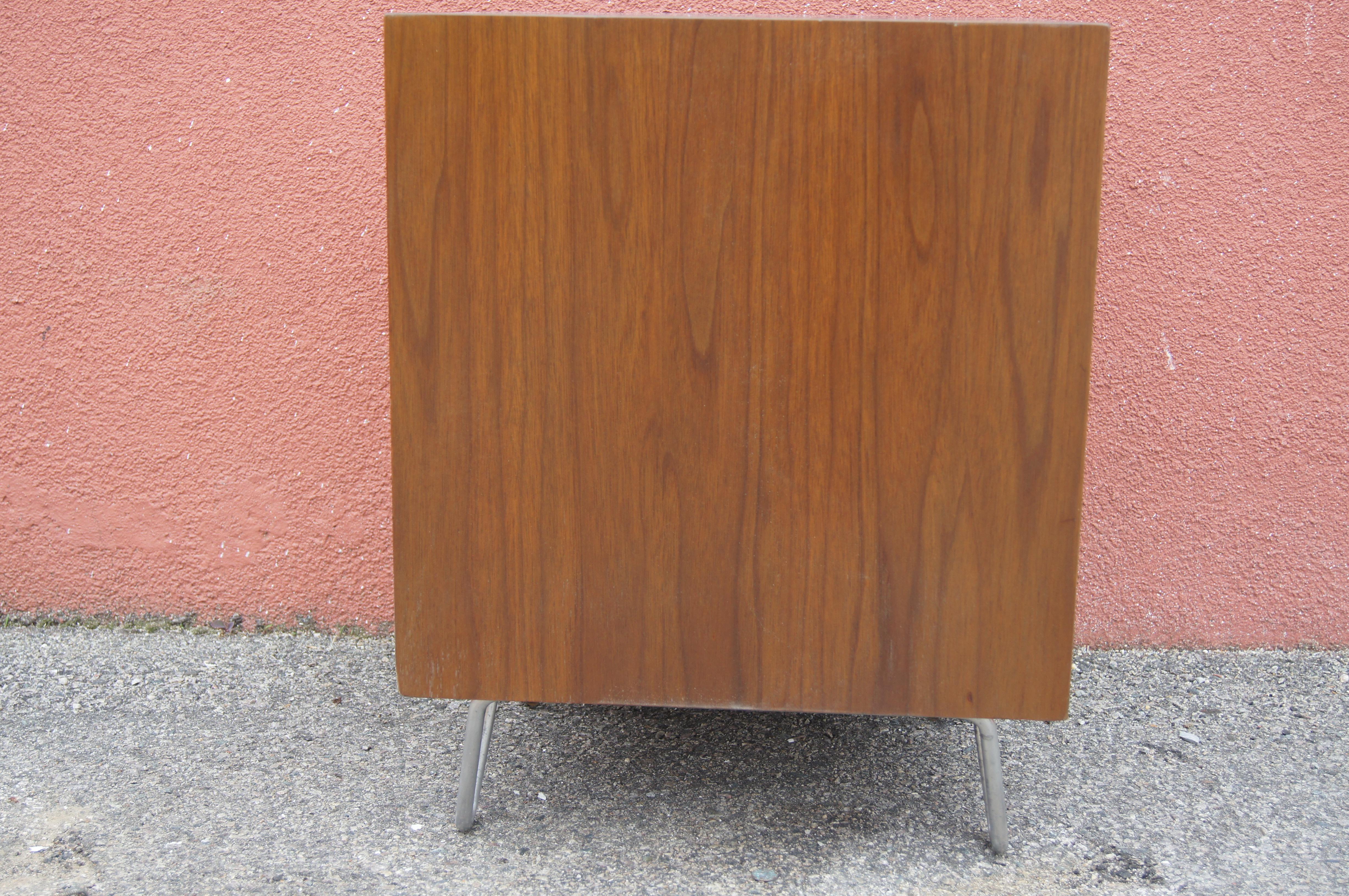 Pair of Walnut Nightstands with Hairpin Legs in the Style of George Nelson 4