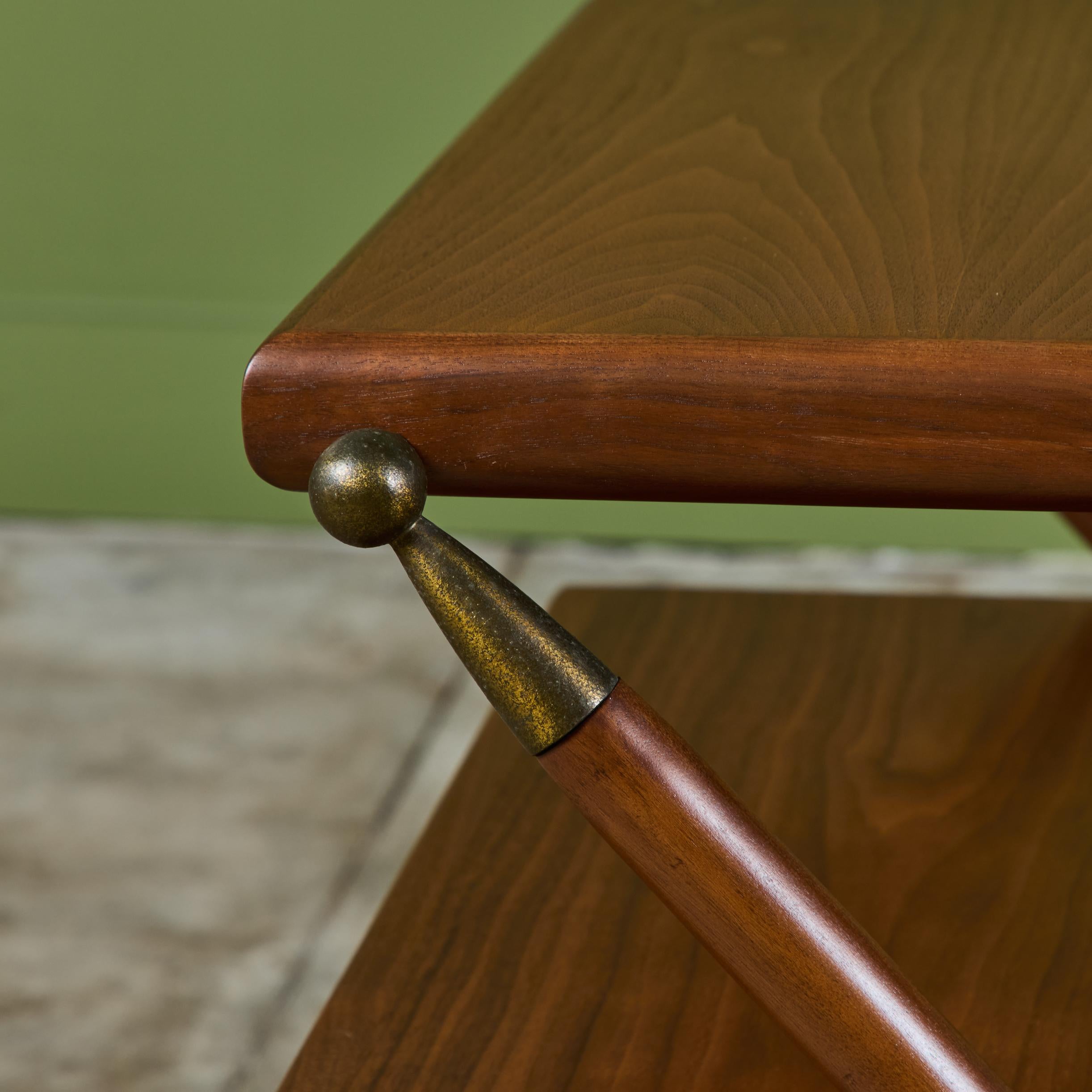 Pair of Walnut Nightstands with X Bases 12