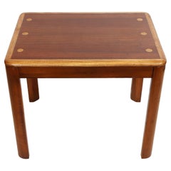 Used Pair of Walnut & Oak Lane Side End Tables with Side Dots