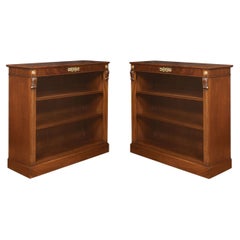 Pair of Walnut Open Bookcases