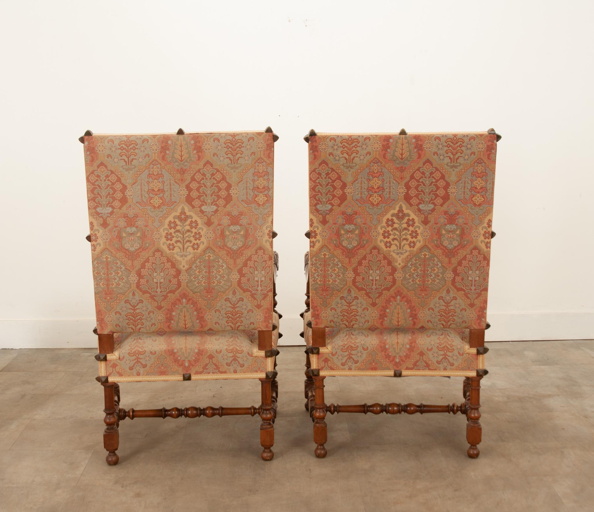 Pair of Walnut Os De Mouton Armchairs For Sale 5