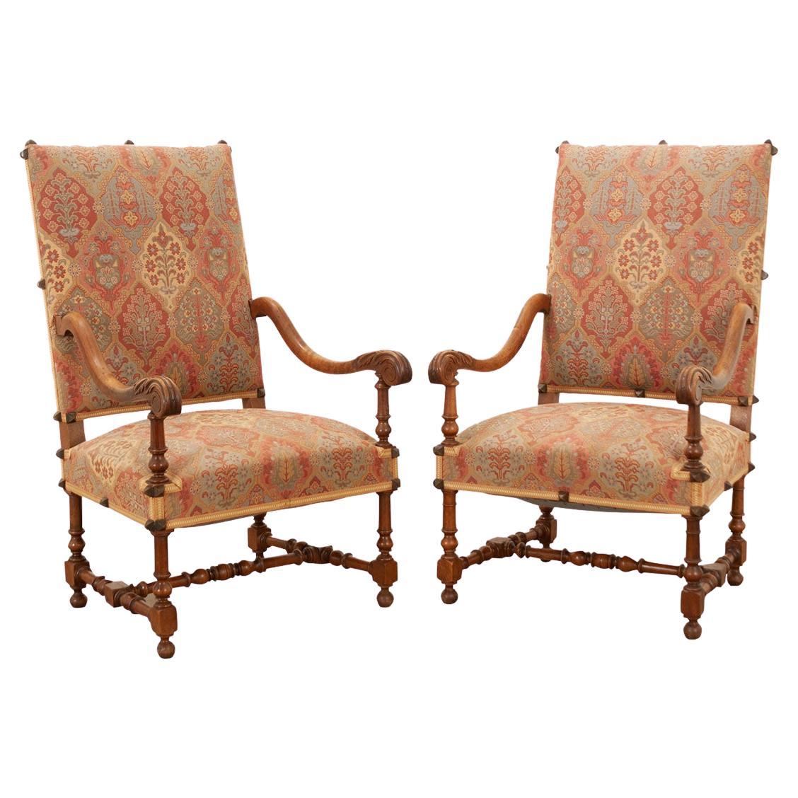 Pair of Walnut Os De Mouton Armchairs For Sale