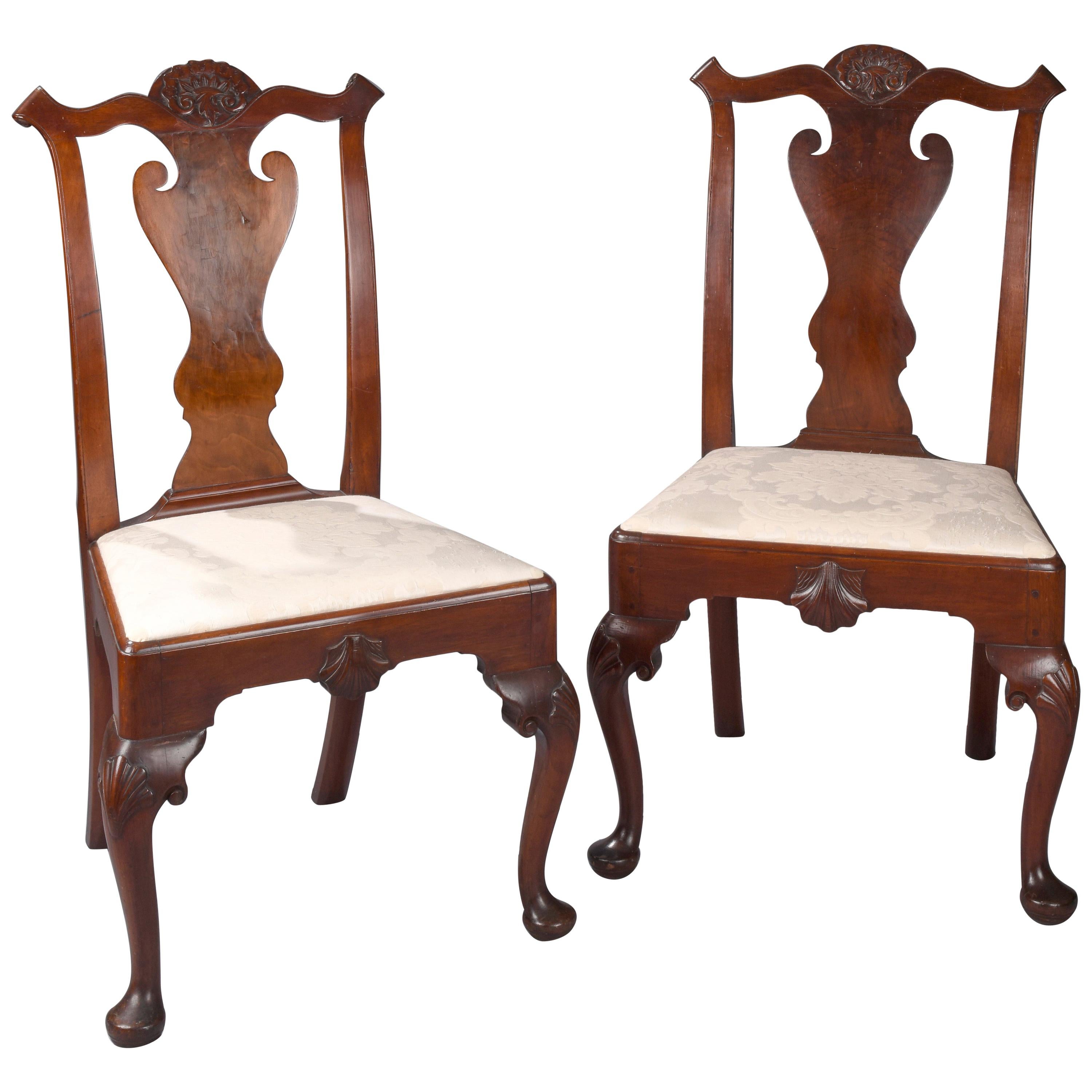 Pair of Walnut Philadelphia Chippendale Chairs