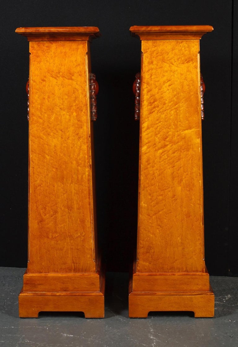 Pair of Walnut Plinths Pedestal Table Stands Deco For Sale at 1stDibs