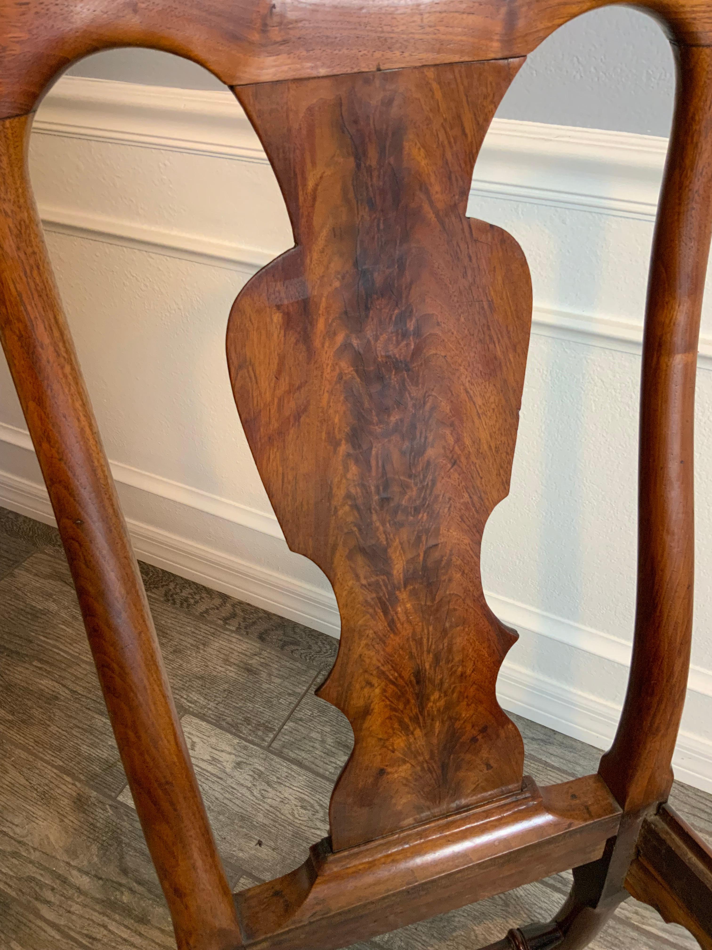 Pair of Walnut Queen Anne Side Chairs For Sale 7