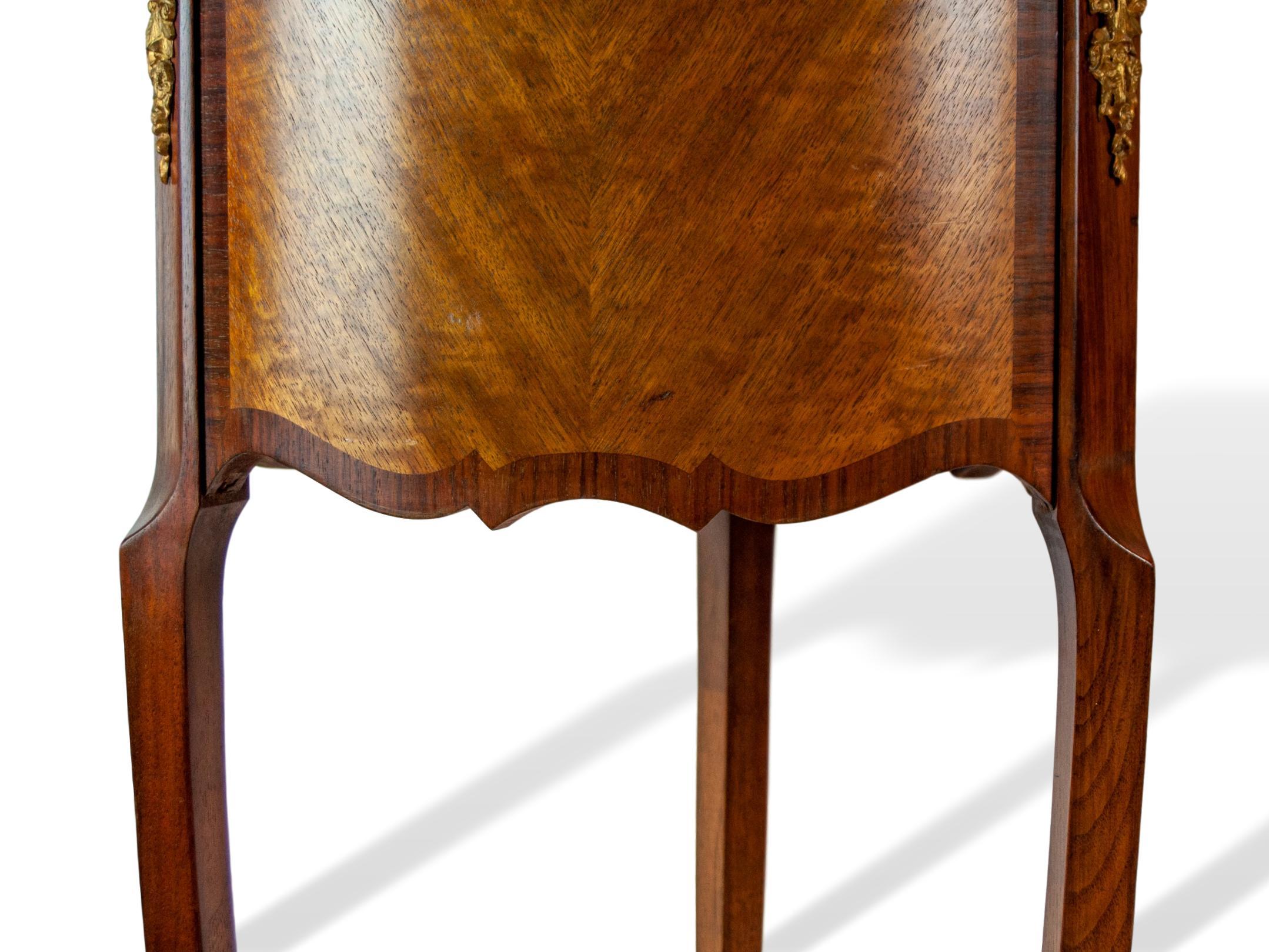 Pair of Walnut Rosewood Cross-Banded Two-Drawer Side Tables, French, circa 1920 3