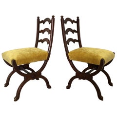 Pair of Walnut Side Chairs Attributed to Howard & Sons, Berners Street, London