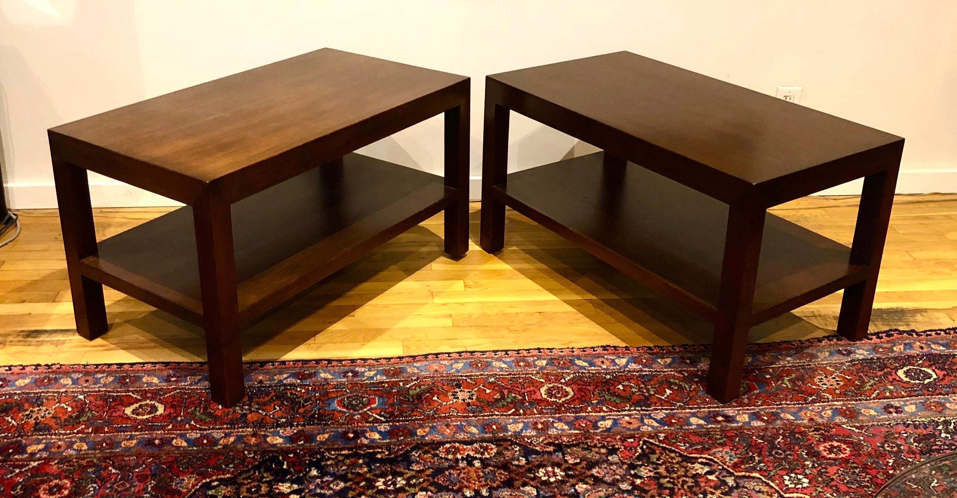 Pair of Walnut Side Tables by Dunbar 6