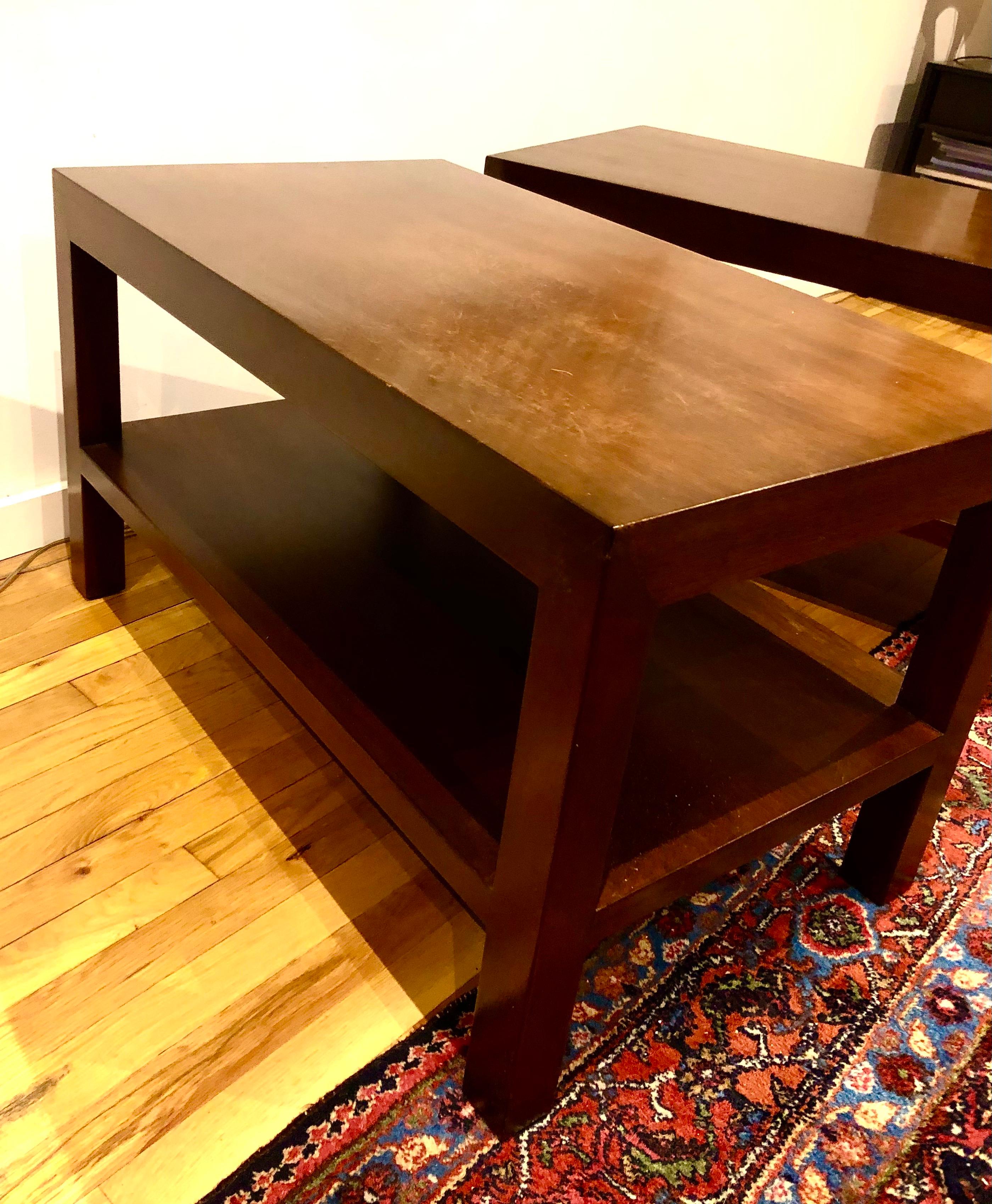 Pair of Walnut Side Tables by Dunbar 1