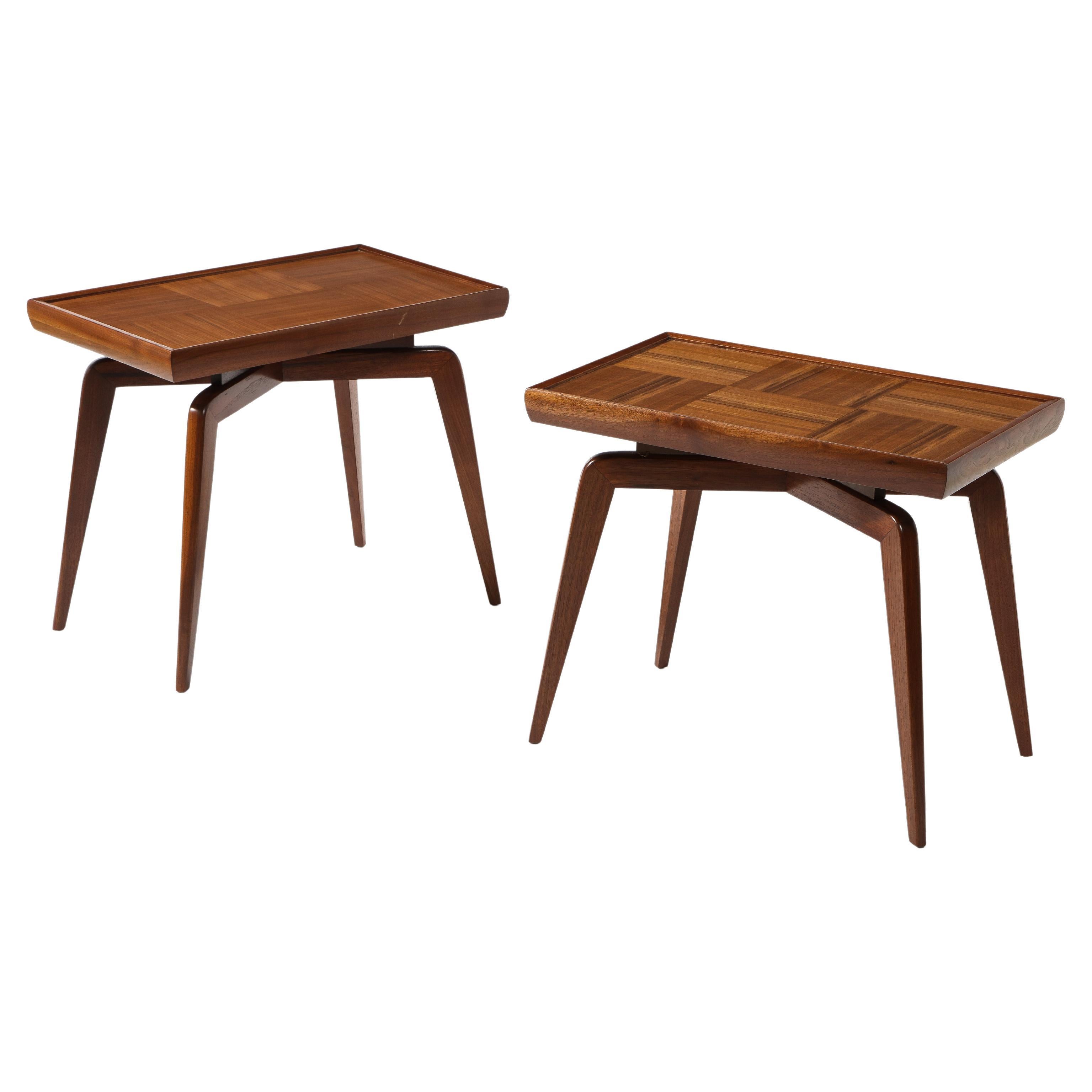 Pair of Walnut Side Tables, USA, 1960s
