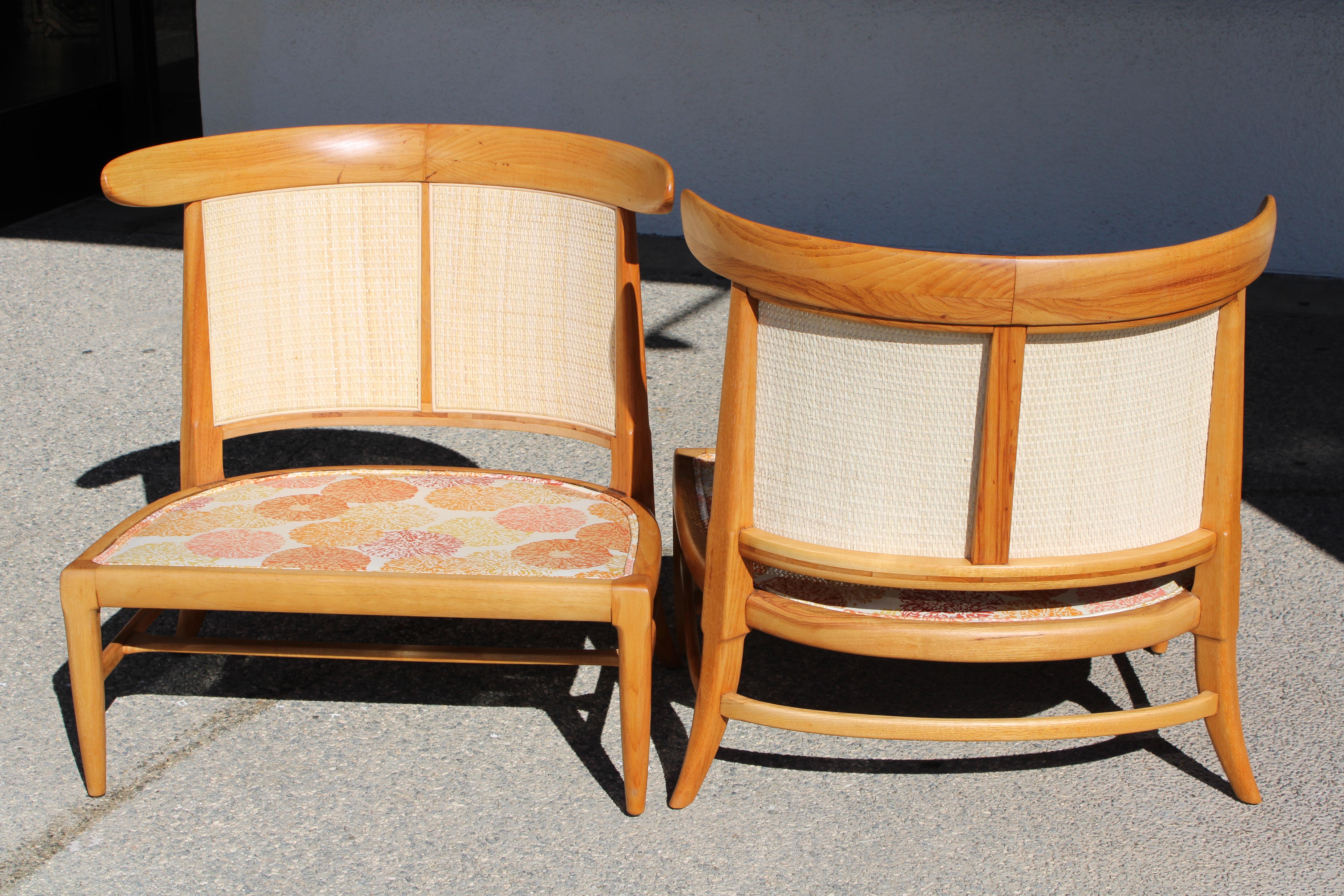 Paire de chaises à pantoufles en noyer par John Lubberts Lambert Mulder pour Tomlinson Bon état - En vente à Palm Springs, CA
