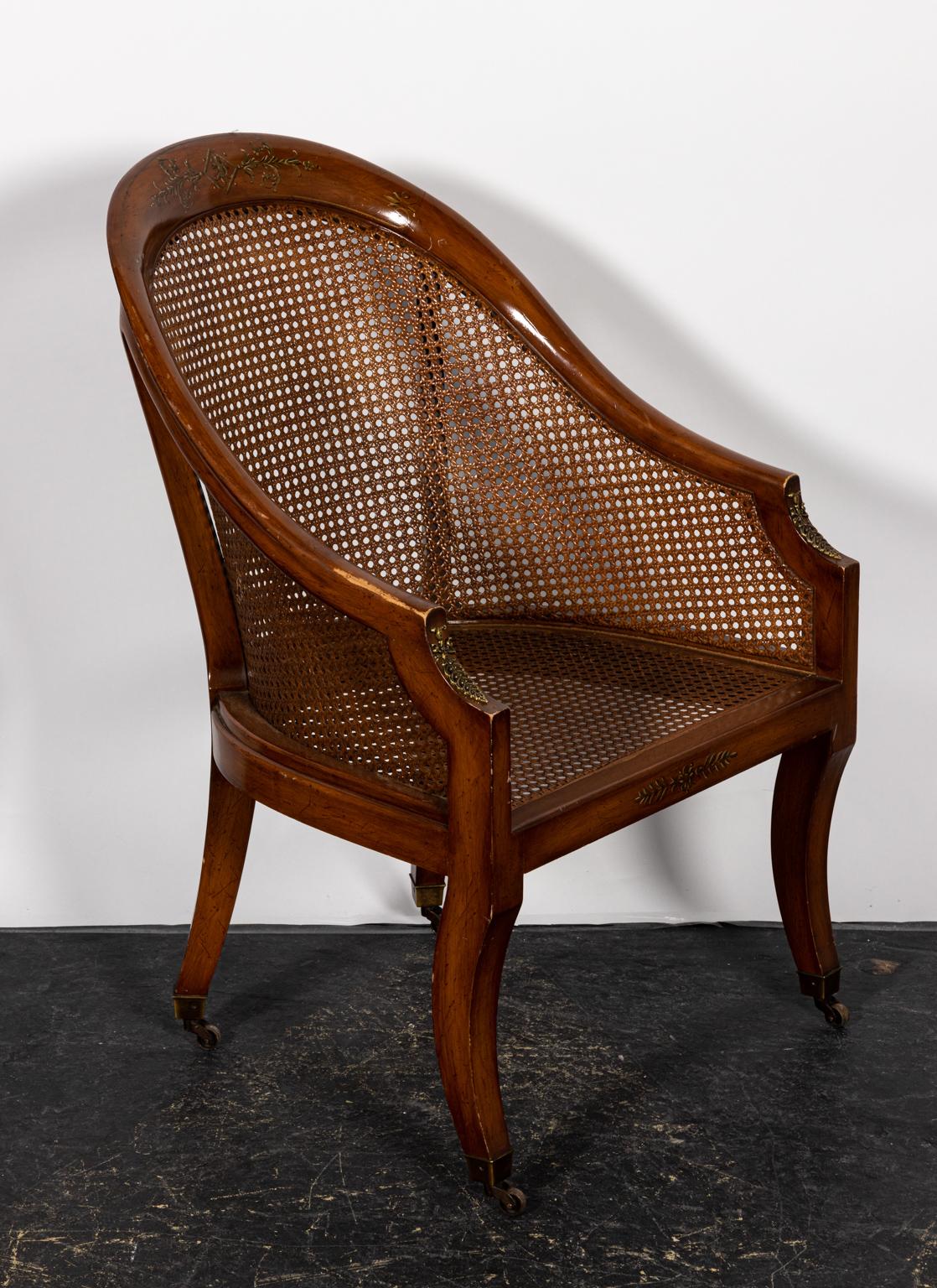 Cane Pair of Walnut Spoon Back Chairs