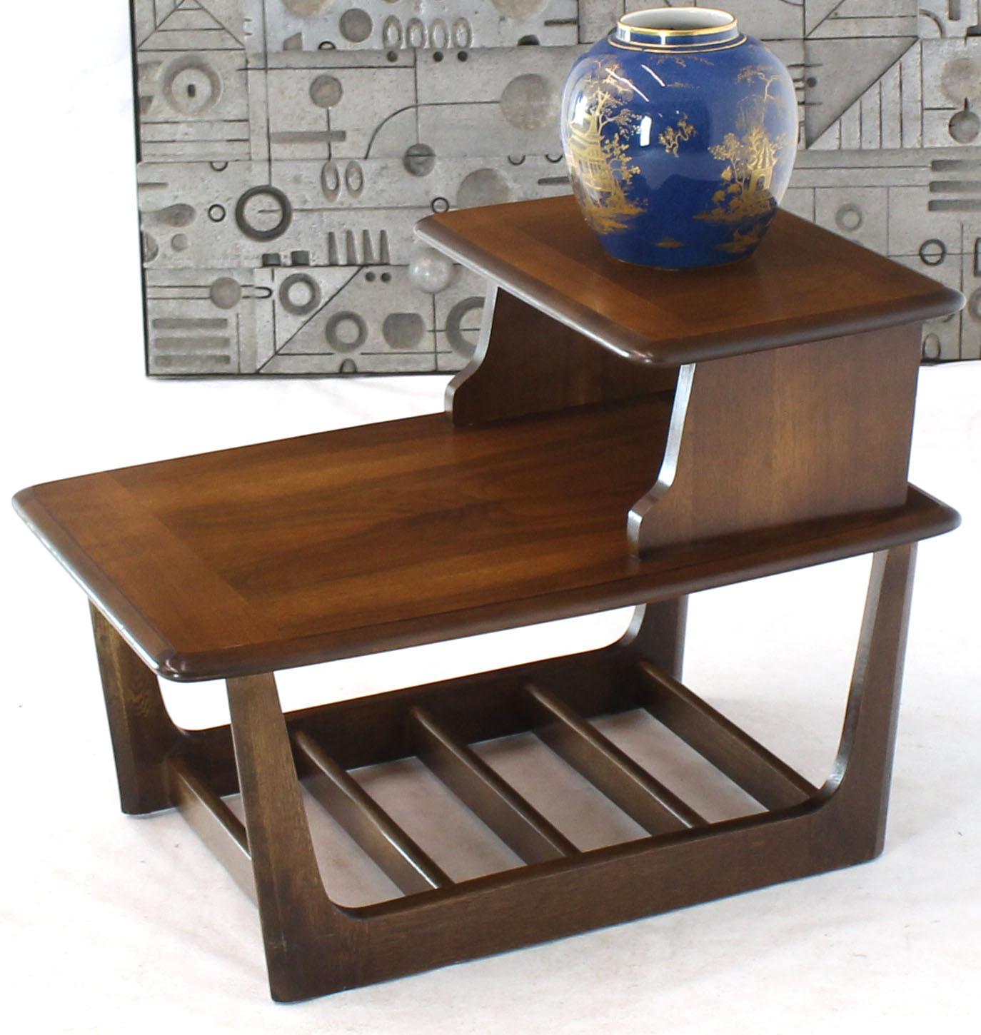 Pair of Walnut Step End Side Step Tables 3