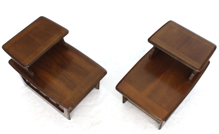 Pair of Walnut Step End Side Step Tables at 1stDibs | step tables for sale
