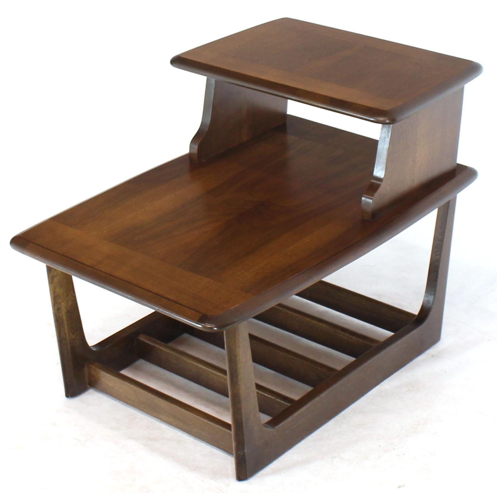 American Pair of Walnut Step End Side Step Tables