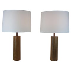 Pair of Walnut Table Lamps by Marshall & Lee for Marshall Studios