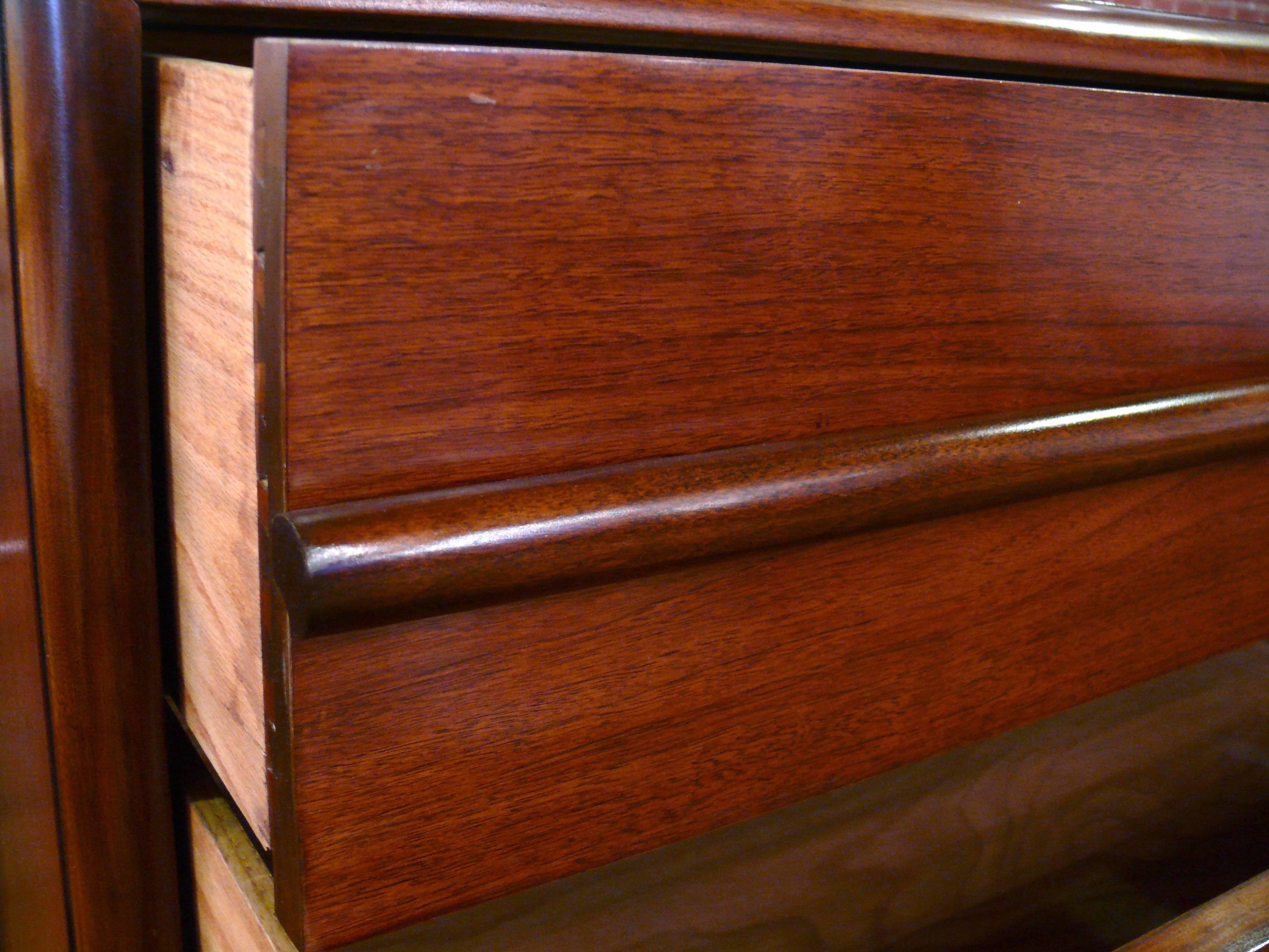 Pair of Walnut Three-Drawer Chests by T.H. Robsjohn-Gibbings 1