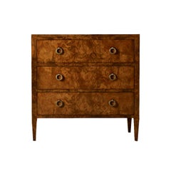 Pair of Walnut Three Drawer Chests