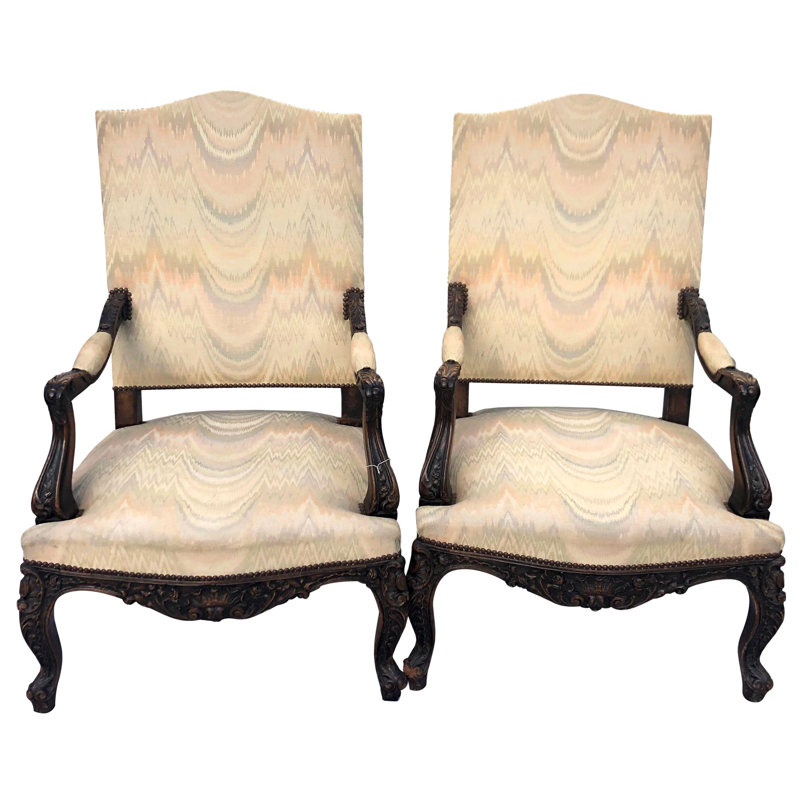 Gainsborough Armchairs, Walnut Upholstered  circa 1920 (Pair) For Sale