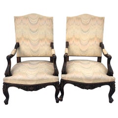 Antique Gainsborough Armchairs, Walnut Upholstered  circa 1920 (Pair)