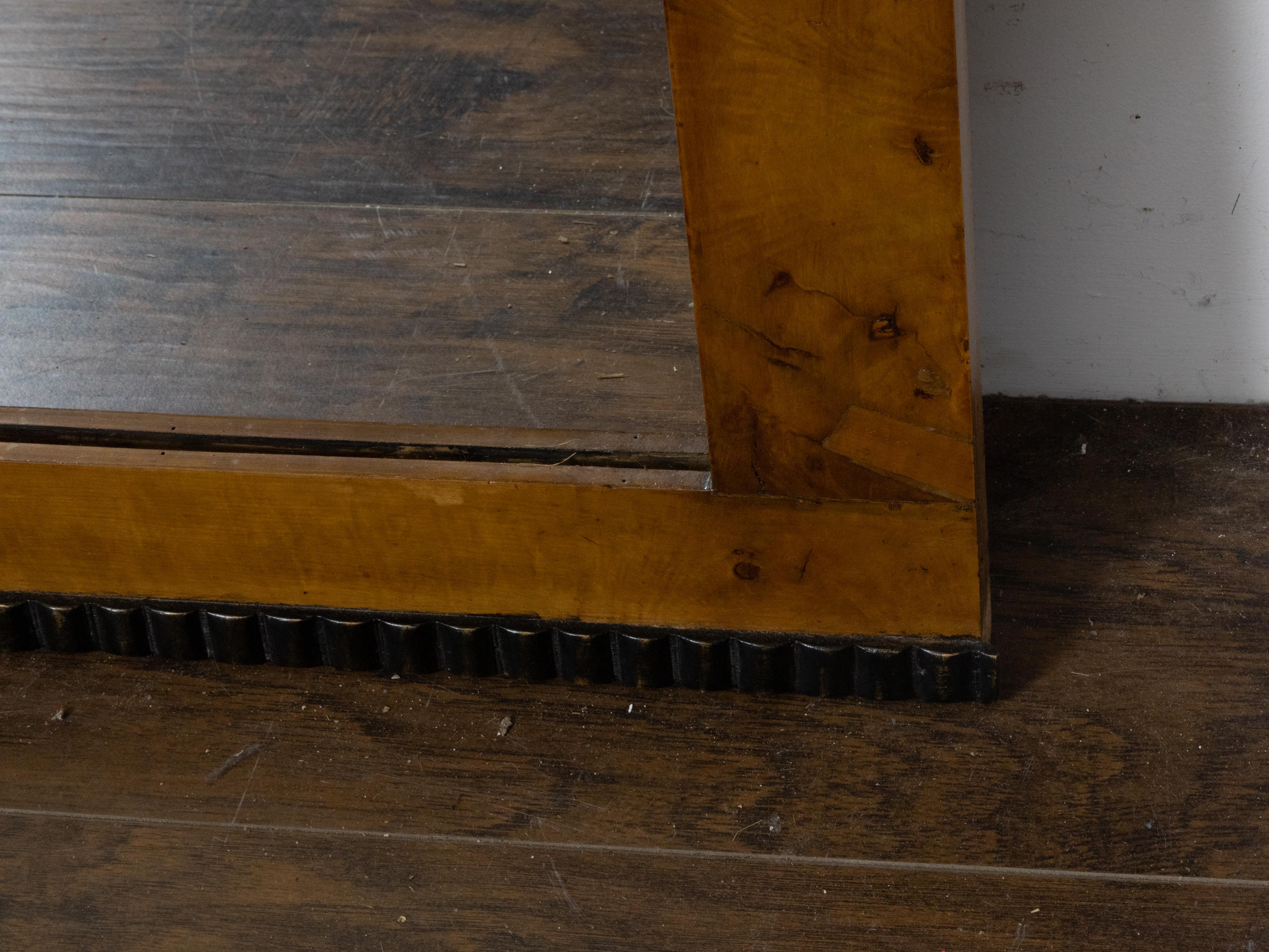 Pair of Walnut Wall Mirrors Made of 19th Century Biedermeier Components In Good Condition For Sale In Atlanta, GA