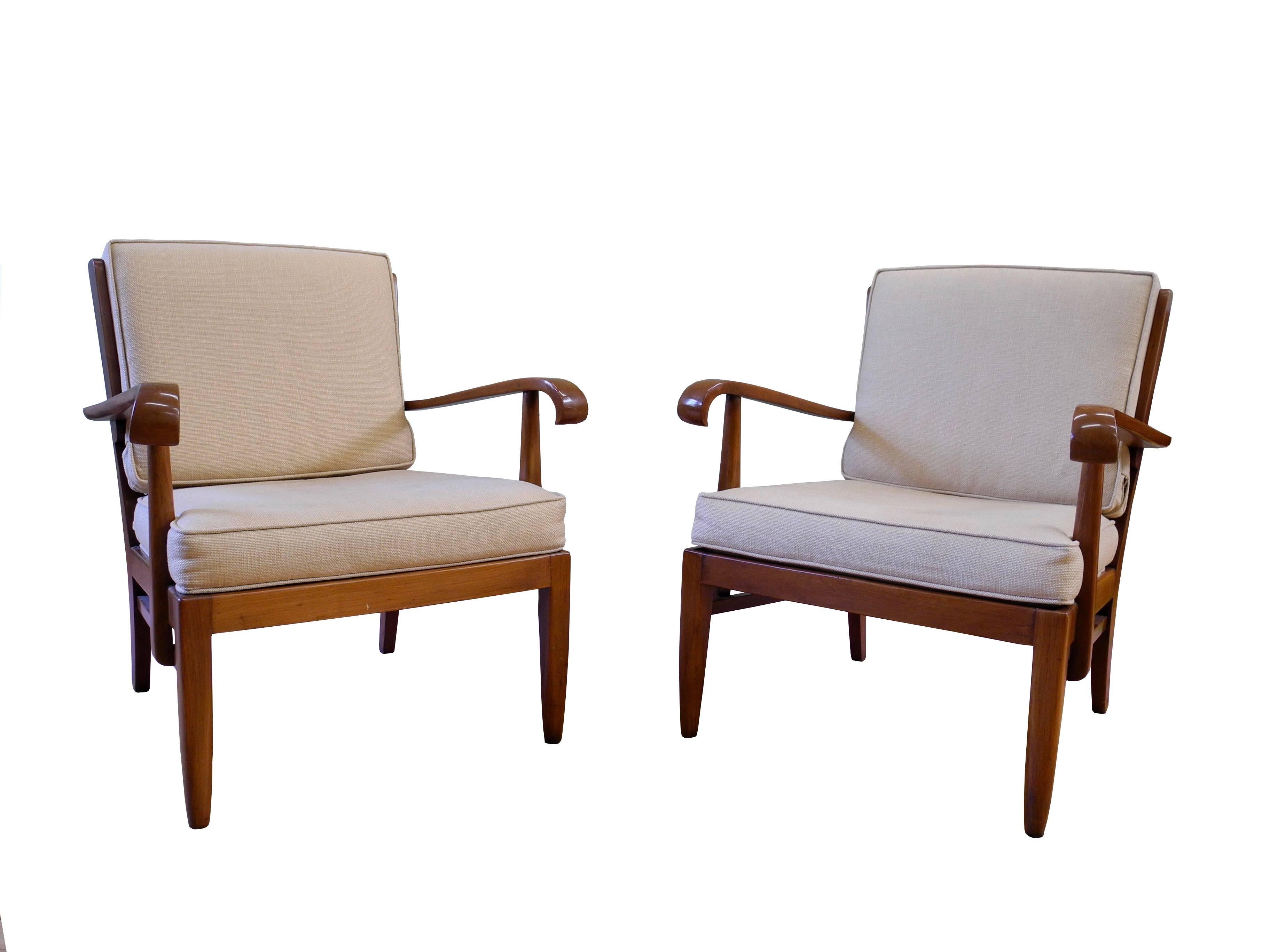 Pair of Walter and Wilhelm Knoll Cane and Cherry Armchairs for Knoll Antimott For Sale 3