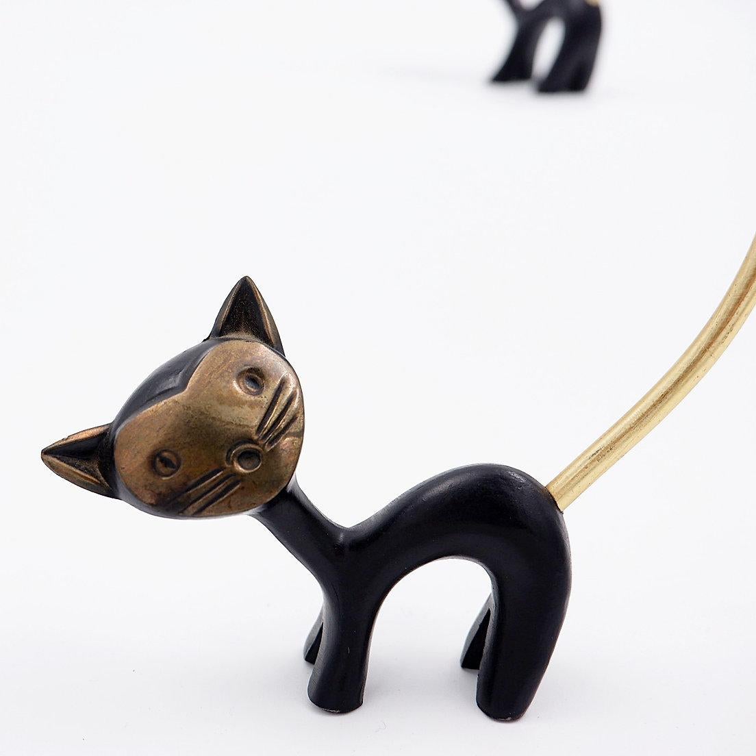 Coppia di statuette di gatti di Walter Bosse (attr.) per Hertha Baller Austria - Anni '50 in vendita 2