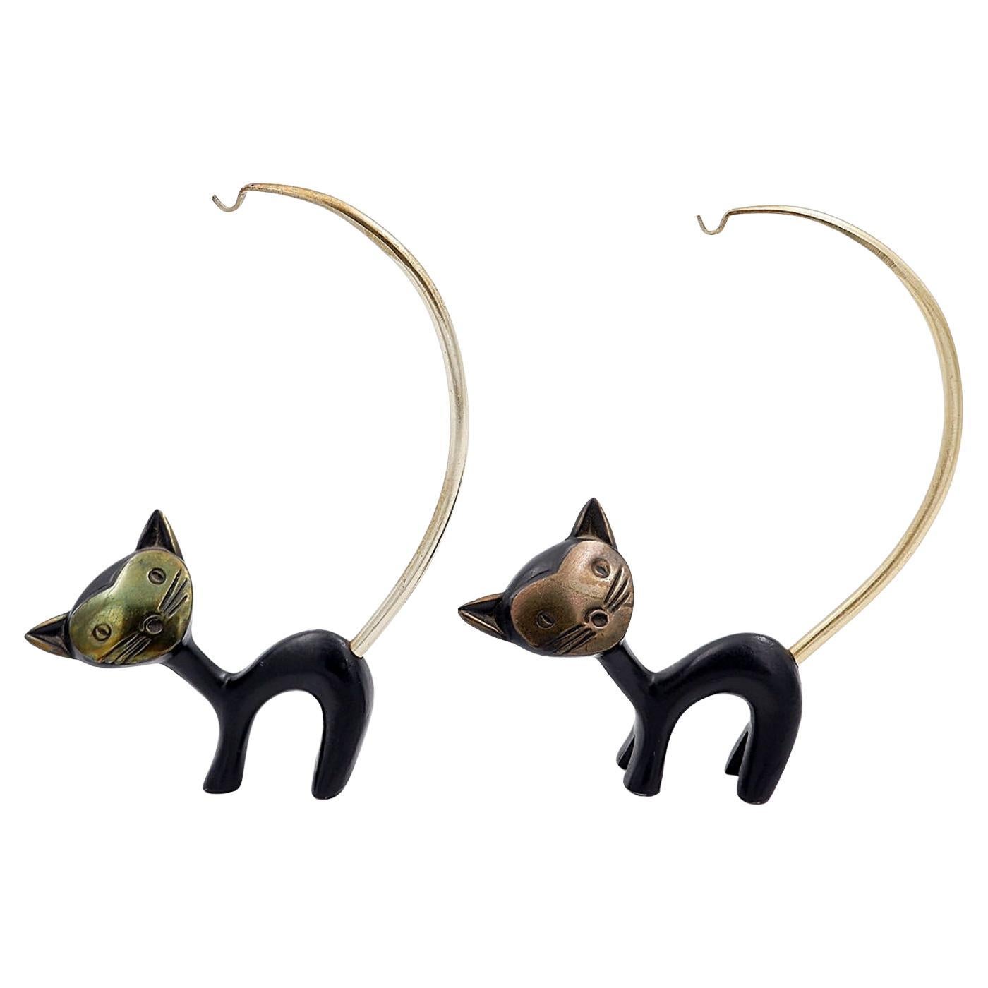 Pareja de figuras de gatos de Walter Bosse (atr.) para Hertha Baller Austria - Años 50
