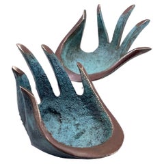 Pair of Walter Bosse for Herta Baller Bronze Hand in Bronze, 1950s