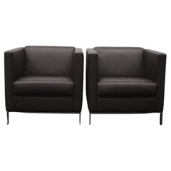 Pair of Walter Knoll “Foster 500.10” Armchairs – in Dark-Brown Leather