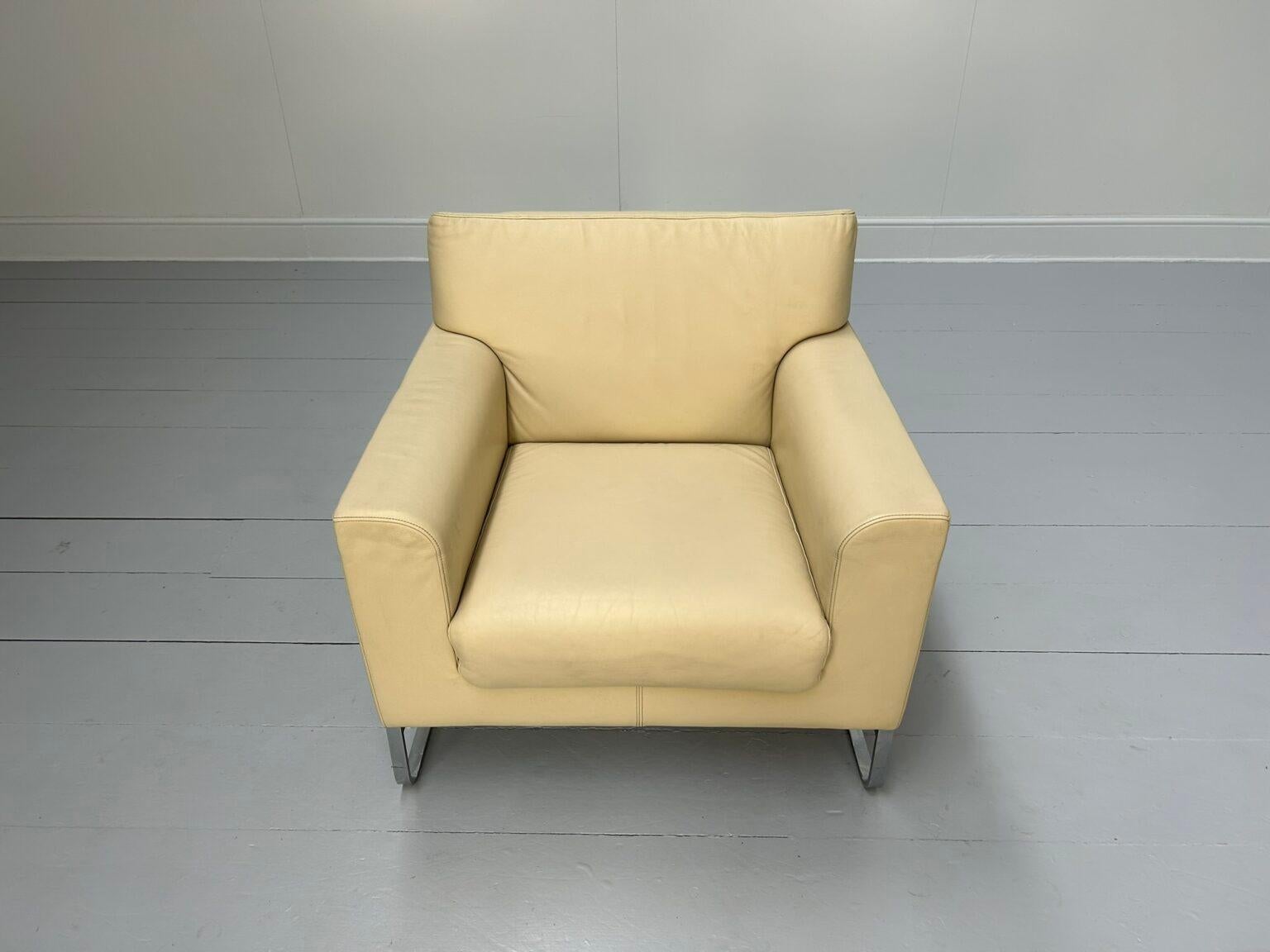 Pelle Coppia di poltrone 