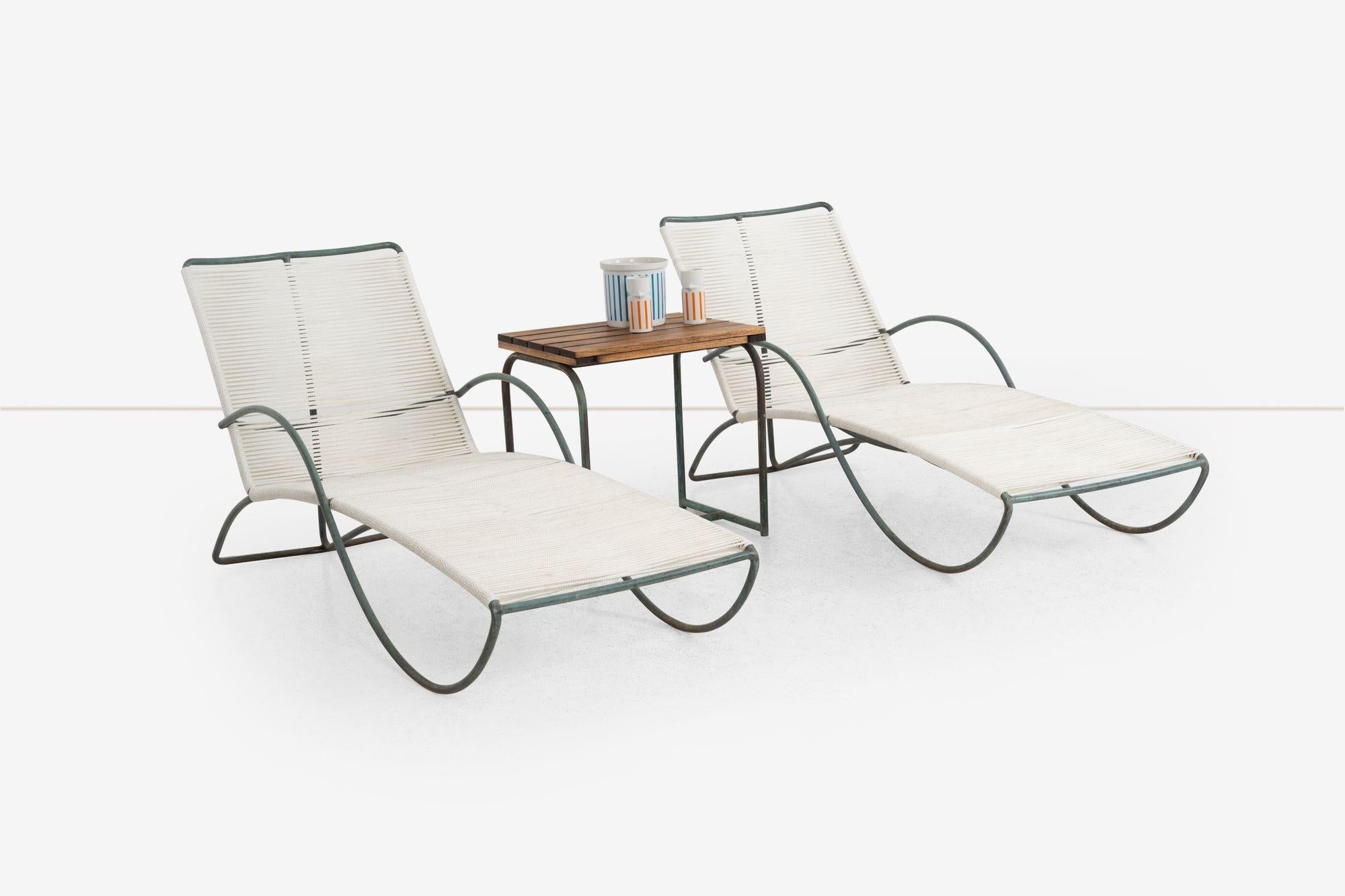 Mid-Century moderno Pair of Walter Lamb Bronze Chaise Lounges for Brown Jordan, Model C-4700, 1960 in vendita