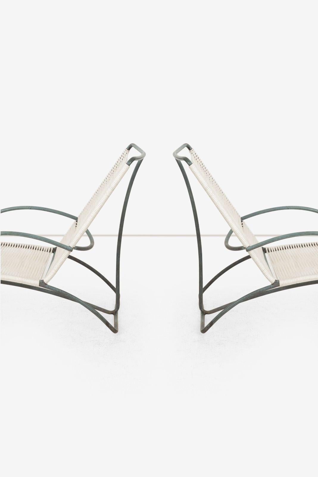 Metà XX secolo Pair of Walter Lamb Bronze Chaise Lounges for Brown Jordan, Model C-4700, 1960 in vendita